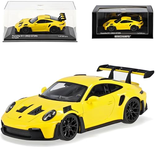 Generisch Porsche 911 992 GT3RS Coupe Gelb Modell Ab 2022 limitiert 500 Stück 1/43 Minichamps Modell Auto von Generisch