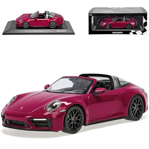 Porsche 911 992 Targa 4 GTS Cabrio Rubystar Rot Neue Generation Ab 2019 1/18 Minichamps Modell Auto mit individiuellem Wunschkennzeichen von Generisch