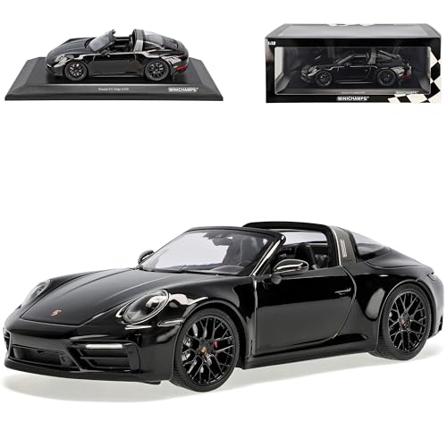 Porsche 911 992 Targa 4 GTS Cabrio Schwarz Neue Generation Ab 2019 1/18 Minichamps Modell Auto mit individiuellem Wunschkennzeichen von Generisch