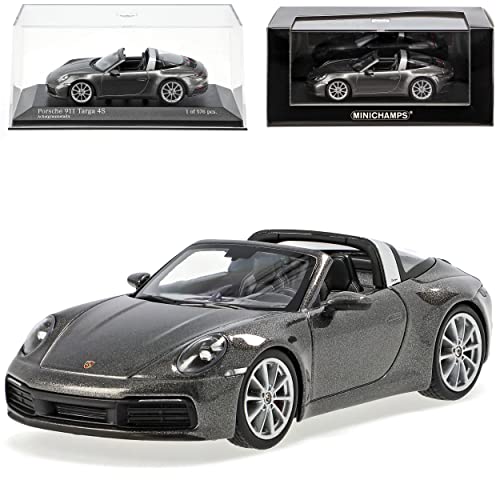 Porsche 911 992 Targa 4S Cabrio Achat Grau Metallic Neue Generation Ab 2019 1/43 Minichamps Modell Auto von Generisch