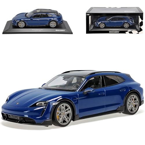 Generisch Porsche Taycan Turbo S Kombi Cross Tourismo Kreide Blau Ab 2019 limitiert 480 Stück 1/18 Minichamps Modell Auto mit individiuellem Wunschkennzeichen von Generisch
