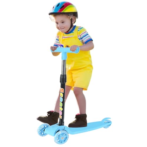 Portable Scooter, Foldable Mobility Scooter, Foldable Children's Three-Wheeled Flashing Bike | for Ages 2-8 Boys Girls Outdoor Riders Commuting Travel Camping Backpacking Outdoors Beginners von Generisch