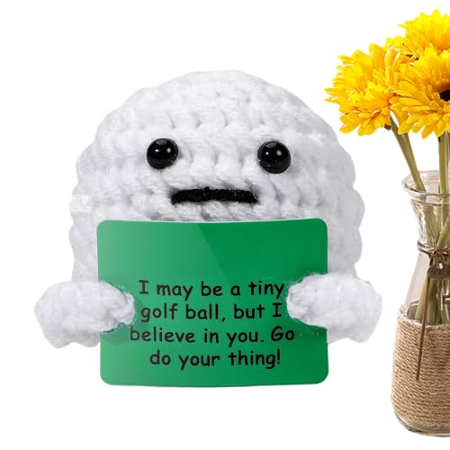 Positive Crochet | Inspirierender Häkel Golfball - Handgefertigte Plüschpuppe mit Inspirierenden Botschaften als Geschenkidee für Valentinstag Büro Ostern Geburtstag Schule Positive Crochet | Inspirierender Häkel Golfball - Handgefertigte Plüschpuppe mit Inspirierenden Botschaften als Geschenkidee für Valentinstag Büro Ostern Geburtstag Schule von Generisch
