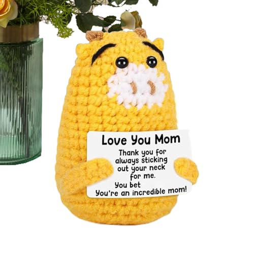 Positive Häkeltiere | Handgemachte Giraffen Deko | Positive Tiere Motivations Geschenk Für Kinder Erwachsene Freunde Geburtstag Weihnachten von Generisch