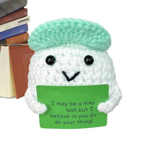Positiver Ball - 6 Cm Lustiger Positiver Golfball | Lustiger Golfball Häkeln Strickpuppe | Häkeln Gestricktes Puppenplüsch -Souvenir Entzückend Gefülltes Spielzeug Zu Weihnachten, Geburtstag, Abschlus von Generisch