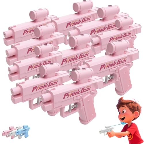 Prank Two-Way Water Gun, 2025 New Upgraded Prank Water Gun, Prank Squirt Gun Can Spray from Front and Back (Pink-10pcs) von Generisch