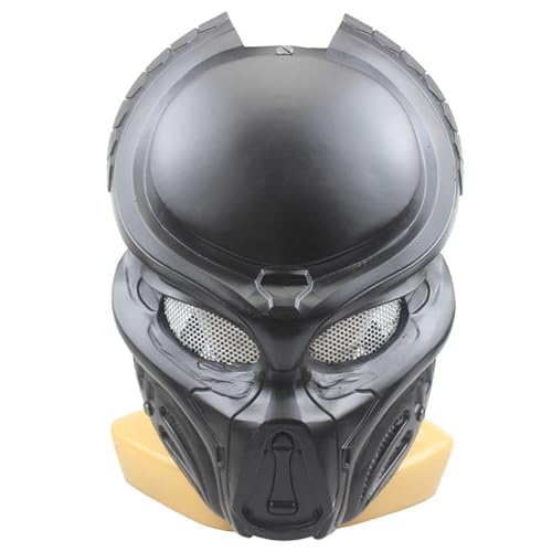 Predator Cosplay Maske GFK Raubtier Vollgesichtsmaske Halloween Tanzparty Kostüm Maske Requisiten (Schwarz/B) von Generisch