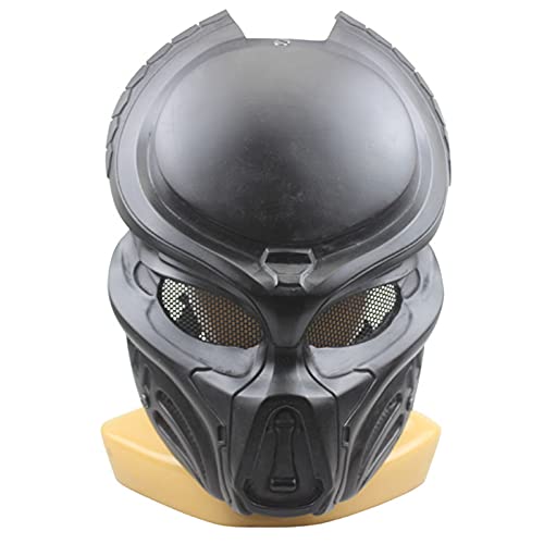 Predator Cosplay Maske GFK Raubtier Vollgesichtsmaske Halloween Tanzparty Kostüm Maske Requisiten (Schwarz/a) von Generisch