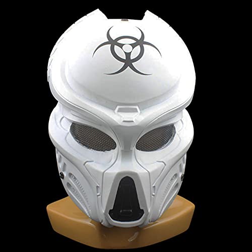 Predator Cosplay Maske GFRP Predator Vollgesichtsmaske Halloween Tanzparty Kostüm Maske Requisiten (Weiß/a) von Generisch