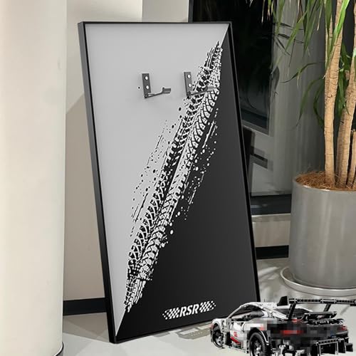 Premium Display-Wandtafel für Lego Technic Rennwagen –80X50cm| Perfekte Präsentation für Ihre Sammlung,Aufbewahrung & Dekoration(nur Wandtafel) (42096 Porsc*he 911 RSR) von Generisch