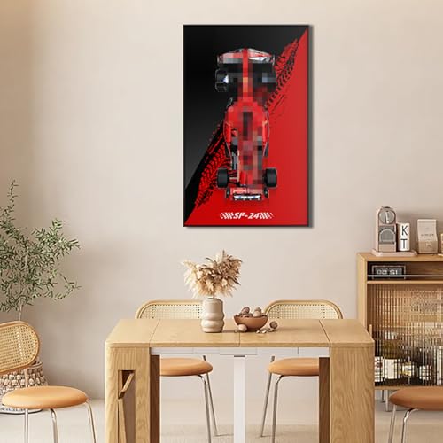 Premium Display-Wandtafel für Lego Technic Rennwagen –80X50cm| Perfekte Präsentation für Ihre Sammlung,Aufbewahrung & Dekoration(nur Wandtafel) (42207 Ferrari SF-24) von Generisch