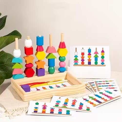 Premium Montessori Holzspielzeug Set ab 3-5 Jahre – Feinmotorik Trainieren mit Fädelspiel, Bausteine & Sortierspiel | Mit Aufbewahrungsbox | Geschenk für Jungen & Mädchen Premium Montessori Holzspielzeug Set ab 3-5 Jahre – Feinmotorik Trainieren mit Fädelspiel, Bausteine & Sortierspiel | Mit Aufbewahrungsbox | Geschenk für Jungen & Mädchen von Generisch
