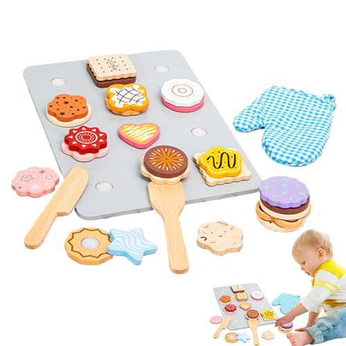 Pretend Bakery Food, Wooden Cookie Playset, Kids Dessert Toy, Toppings Slicing Cutting Tool Spatula Kitchen Mitt Portable and Educational Safety for Kids, Multicolor Pretend Bakery Food, Wooden Cookie Playset, Kids Dessert Toy, Toppings Slicing Cutting Tool Spatula Kitchen Mitt Portable and Educational Safety for Kids, Multicolor von Generisch