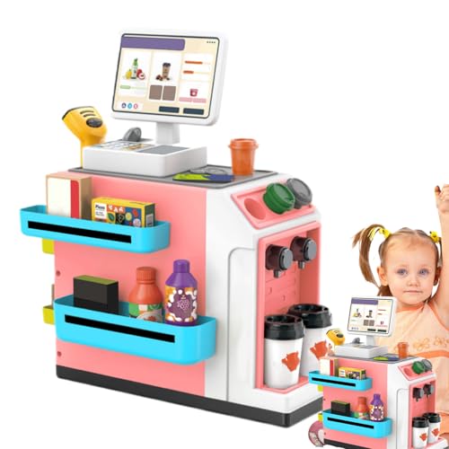 Pretend Grocery Store Counter for Kids, Educational Supermarket Checkout Toy with Scanner and Shelves, Interactive Early Learning for Home Kindergarten Nursery Sensory Role Play Fun Pretend Grocery Store Counter for Kids, Educational Supermarket Checkout Toy with Scanner and Shelves, Interactive Early Learning for Home Kindergarten Nursery Sensory Role Play Fun von Generisch