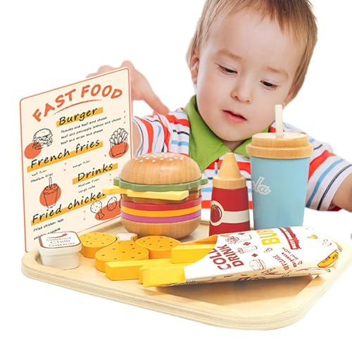 Pretend Play Hamburger Set for Kids, Wooden Play Food for , Fast Food Toy Set for Pretend Kitchen, Burger and French Fries Toy Food, Play Kitchen Accessories for , Toy Foods for Preten Pretend Play Hamburger Set for Kids, Wooden Play Food for , Fast Food Toy Set for Pretend Kitchen, Burger and French Fries Toy Food, Play Kitchen Accessories for , Toy Foods for Preten von Generisch