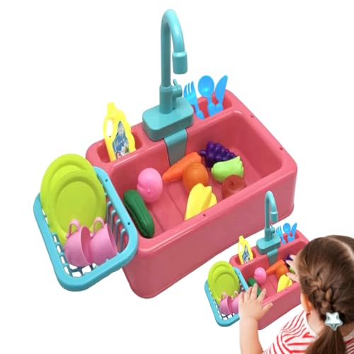 Pretend Play Toy Sink with Running Water Feature, Interactive Educational Kitchen Activity Set for Little Kids Ages 1 to 3, Indoor Outdoor Water Table for Boys and Girls Learning Fun Pretend Play Toy Sink with Running Water Feature, Interactive Educational Kitchen Activity Set for Little Kids Ages 1 to 3, Indoor Outdoor Water Table for Boys and Girls Learning Fun von Generisch