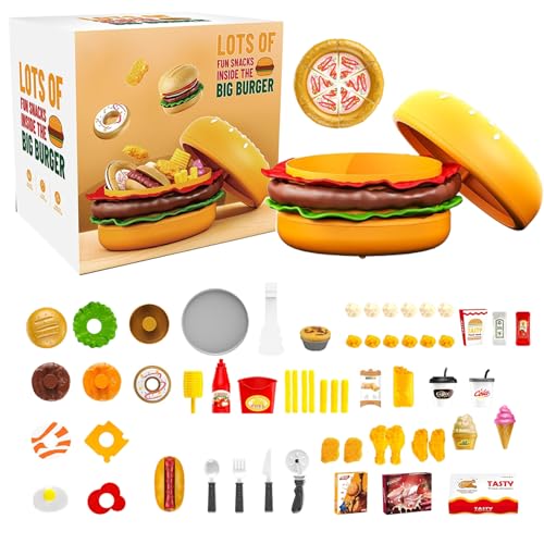 Pretend Removable Fast Food Playset, Cutting Food Toy, Colorful Hamburger Toys, Portable Kids Travel Activity, Fine Motor Skills Learning Game, Ideal for Boys, Girls, Creative Play Pretend Removable Fast Food Playset, Cutting Food Toy, Colorful Hamburger Toys, Portable Kids Travel Activity, Fine Motor Skills Learning Game, Ideal for Boys, Girls, Creative Play von Generisch