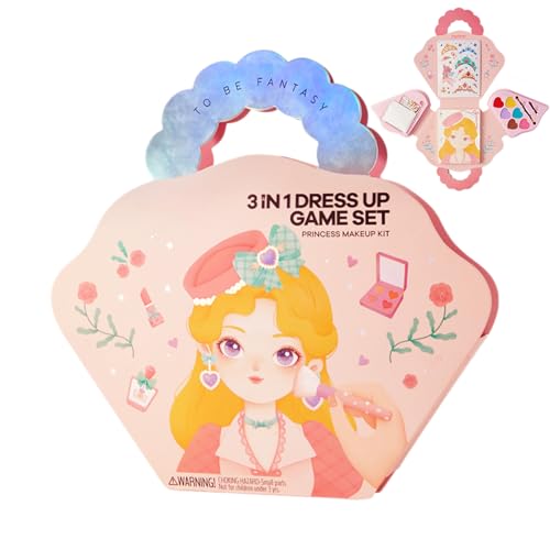 Princess Dress Up Game - Make Up Paper | Dress Up Paper Princess Game | Girls Sticker Makeup Game Kit | Creative Princess Makeup Dress Up Game Set for Boys, Girls, Kids von Generisch