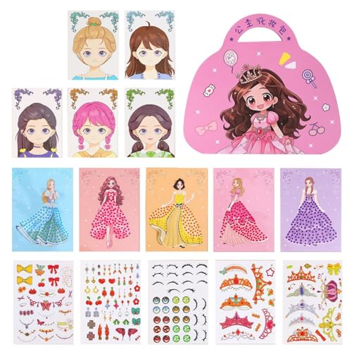 Princess Dress-up Game, Dress-up Sticker Book, Creative Cosmetics & Makeup Game, Educational Role-Playing Toy for Girls, Fun for Ages 3+, 1 Set, Ideal for Travel Or Home Play Princess Dress-up Game, Dress-up Sticker Book, Creative Cosmetics & Makeup Game, Educational Role-Playing Toy for Girls, Fun for Ages 3+, 1 Set, Ideal for Travel Or Home Play von Generisch