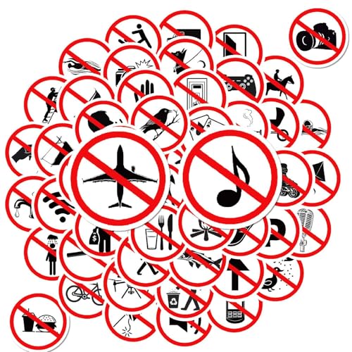 Prohibitionszeichenaufkleber, Verbot Aufkleber, 50x wasserdichte Warnschild Aufkleber - Klebstoff -lebendiges Label, Sicherheitskunsthandwerk Multisalface Decal für Scrapbooking -Kalenderjournale Prohibitionszeichenaufkleber, Verbot Aufkleber, 50x wasserdichte Warnschild Aufkleber - Klebstoff -lebendiges Label, Sicherheitskunsthandwerk Multisalface Decal für Scrapbooking -Kalenderjournale von Generisch