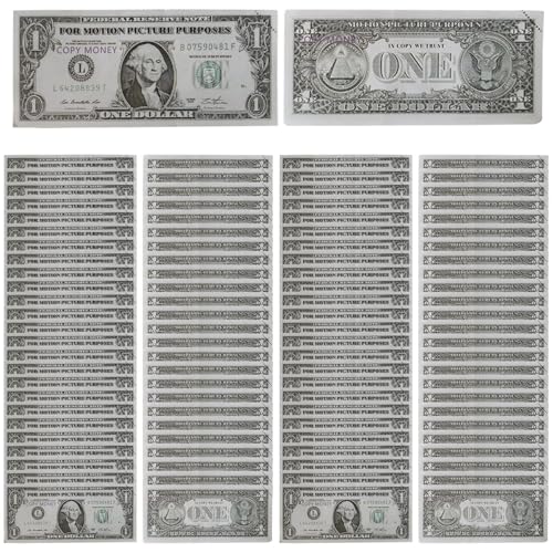 Prop Money Dollars - 100 US -Dollar $ 100 -Dollar -Rechnungen | Retro-Style-Requisite-Notizen | Künstlerische gefälschte Dollars für Partys, Streiche, Bildung und Spielen von Brettspielen von Generisch