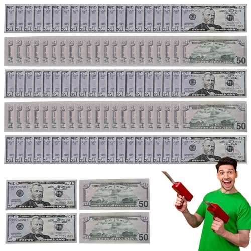 Prop Money Dollars - 100 US -Dollar $ 100 -Dollar -Rechnungen | Retro-Style-Requisite-Notizen | Künstlerische gefälschte Dollars für Partys, Streiche, Bildung und Spielen von Brettspielen von Generisch