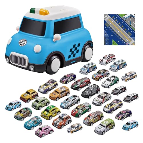 Pull Back Car, Car Playset, Friction Powered Small Vehicles Interactive Alloy Educational Toys for Kids Activity, 8.27x7.87x6.69 Inches, Multicolor, 700g, 1 Set Pull Back Car, Car Playset, Friction Powered Small Vehicles Interactive Alloy Educational Toys for Kids Activity, 8.27x7.87x6.69 Inches, Multicolor, 700g, 1 Set von Generisch