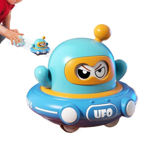 Pull Back UFO,Cartoon Rückszieh Untertasse Inertial Spielzeug Für Kinder - Lernspiel Gesichtwechsel Aktivität Für Junge Kinder Kindergeburtstag Garten Boden von Generisch