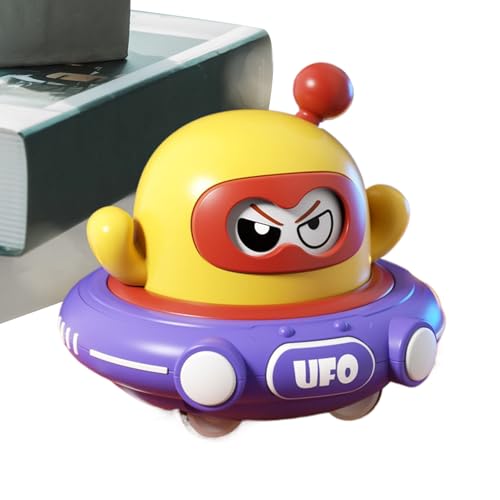 Pull Back UFO - Cartoon Rückszieh Untertasse Inertial Spielzeug Für Kinder - Lernspiel Gesichtwechsel Aktivität Für Junge Kinder Kindergeburtstag Garten Boden von Generisch