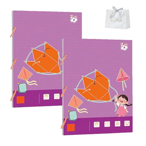 Pull String 3D Geometry Learning Book, DIY 3D Geometry Lernbuch, Lehren Volumen & Oberfläche Formeln, Lehrbuch zum Erlernen von 3D-Geometrie mit Zugschnur (2 Stück A) von Generisch
