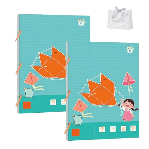 Pull String 3D Geometry Learning Book, DIY 3D Geometry Lernbuch, Lehren Volumen & Oberfläche Formeln, Lehrbuch zum Erlernen von 3D-Geometrie mit Zugschnur (2 Stück B) von Generisch