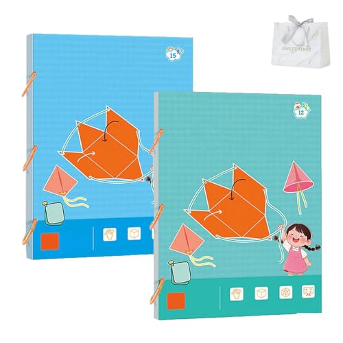 Pull String 3D Geometry Learning Book, DIY 3D Geometry Lernbuch, Lehren Volumen & Oberfläche Formeln, Lehrbuch zum Erlernen von 3D-Geometrie mit Zugschnur (B+C) von Generisch
