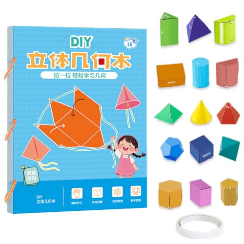 Pull String 3D Geometry Learning Book, Pull String 3D Geometrie Lernbuch, Erlernen Von Volumen- Und OberfläChenformeln Lernbuch Mit Kordelzug Geometrie lernspielzeug Geschenk (SETC) von Generisch