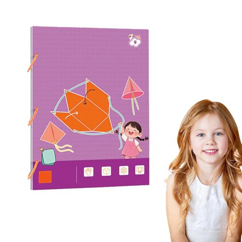 Pull String 3D Geometry Learning Book, Pull String 3D Geometrie Lernbuch, Lehren Volumen & Oberfläche Formeln, Boutiquefortun Spielzeug mit 9/12/15 Feststoffe, Geometrie für Anfänger (9 Modelle) von Generisch
