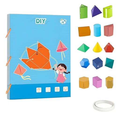 Pull String 3D Geometry Learning Book, Pull String 3D Geometrie-Lernbuch,Lehren Volumen & Oberfläche Formeln,3D-Geometrie-Lernbuch mit 9/12/15 Feststoffe,Geometrie für Anfänger,Geometrie Lehrmaterial von Generisch