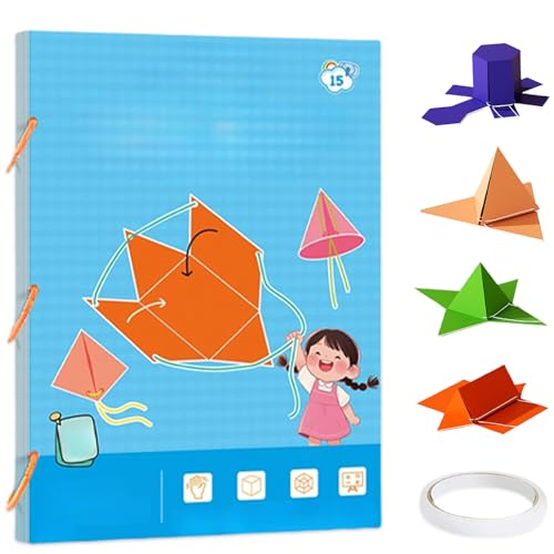 Pull String 3D Geometry Learning Book, Pull String 3D Geometrie Lernbuch mit 9/12/15 Modellen, Lernspiel für Volumen & Oberfläche Formeln, Geometrie für Anfänger (A) von Generisch