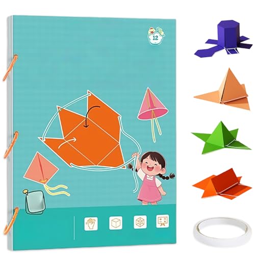 Pull String 3D Geometry Learning Book, Pull String 3D Geometrie Lernbuch mit 9/12/15 Modellen, Lernspiel für Volumen & Oberfläche Formeln, Geometrie für Anfänger (B) von Generisch