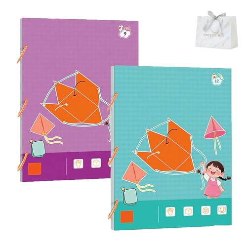 Pull String 3D Geometry Lernbuch, DIY 3D Geometry Learning Book, Lehren Volumen & Oberfläche Formeln, Lehrbuch zum Erlernen von 3D-Geometrie mit Zugschnur (A+B) von Generisch