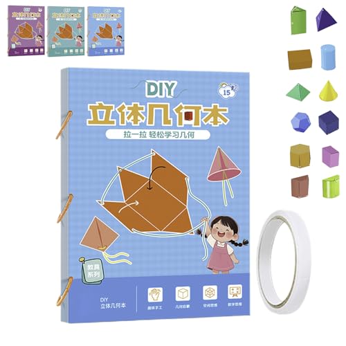 Pull String 3D Geometry Lernbuch, Zugschnur Modellbuch, Geometrie Für Anfänger Mit 9/12/15 Körpern, Pädagogisches Spielzeug Zum Räumlichen Denken Für Kinder Im Alter Von 5-8, 8-12 Jahren(15Modelle) Pull String 3D Geometry Lernbuch, Zugschnur Modellbuch, Geometrie Für Anfänger Mit 9/12/15 Körpern, Pädagogisches Spielzeug Zum Räumlichen Denken Für Kinder Im Alter Von 5-8, 8-12 Jahren(15Modelle) von Generisch