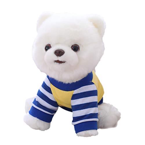 Puppe Cute Welpe SpielzeugWeißer Hund Puppe Puppe Simulationskleid Geburtstagsspecial Plüsch (White, One Size) von Generisch