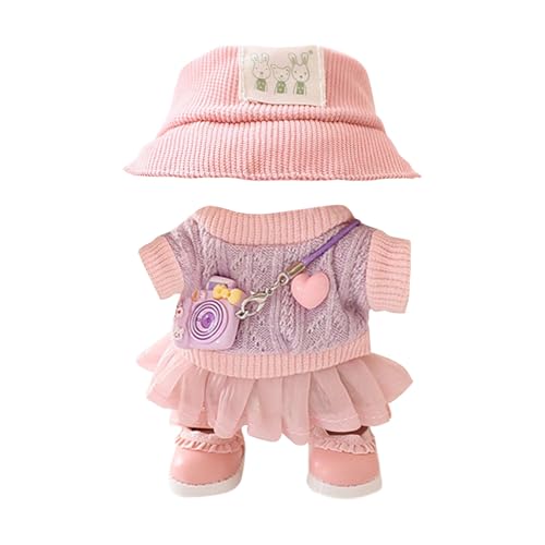 Puppe Original Plüsch Bekleidung, Puppenbekleidung Niedliches Mini Kuscheltier Outfit mit DIY Pullover Hoodie Bekleidungszubehör (#1, one Size) von Generisch