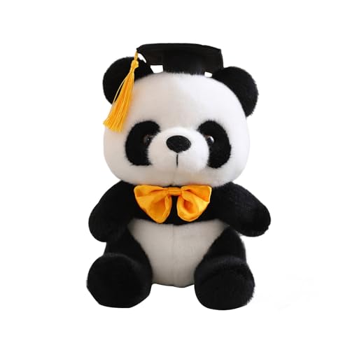 Puppen Abschluss-Denkmal, Plüschtier, Geschenk, Doktor, Schleife, Panda, Puppe, Schleife, Panda, Plüschtier, Abschlussgeschenk Puppenhaus Holz (Yellow, A) von Generisch