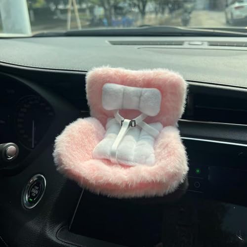 Puppen-Autositz mit weichem Plüschkissen, Plüsch Autositz Für Puppe, Fahrzeug-Deko-Tool mit verstellbarem Dreipunktgurt, Lüftungsclip und Tischständer für Fans und Anime-Sammler (B) von Generisch