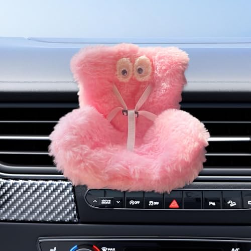 Puppen-Autositz mit weichem Plüschkissen, Plüsch Autositz Für Puppe, Fahrzeug-Deko-Tool mit verstellbarem Dreipunktgurt, Lüftungsclip und Tischständer für Fans und Anime-Sammler (P) von Generisch