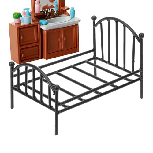 Puppen Bett, Miniatur Bett, Bett Puppenhaus, Puppenhaus Metallbett, Vintage Metallbettdekoration Für Puppenhaus, Einzelbett-Design-Puppenhausmöbel Für Kinderzimmer, Schlafzimmer Und Puppenhaushotel Puppen Bett, Miniatur Bett, Bett Puppenhaus, Puppenhaus Metallbett, Vintage Metallbettdekoration Für Puppenhaus, Einzelbett-Design-Puppenhausmöbel Für Kinderzimmer, Schlafzimmer Und Puppenhaushotel von Generisch
