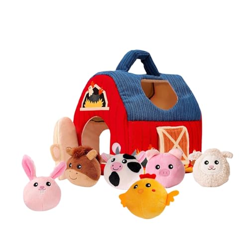 Puppen-Miniaturhaus, pädagogisches sensorisches Tier-Puppenset für Kinder, 1 Haus + 6 Puppen | Niedliche Plüschtiere für Jungen und Mädchen und Kleinkinder im Alter von 1–3 Jahren Puppen-Miniaturhaus, pädagogisches sensorisches Tier-Puppenset für Kinder, 1 Haus + 6 Puppen | Niedliche Plüschtiere für Jungen und Mädchen und Kleinkinder im Alter von 1–3 Jahren von Generisch