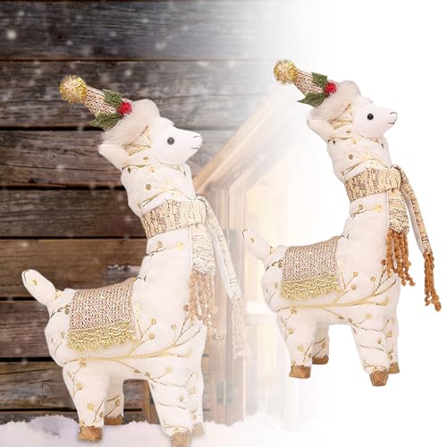 Puppen Weihnachtsfensterdekoration – süßes Spielzeug, Festliche Szene, Ornament für Puppendisplay Puppenhaus Zubehör Garten (White, One Size) von Generisch