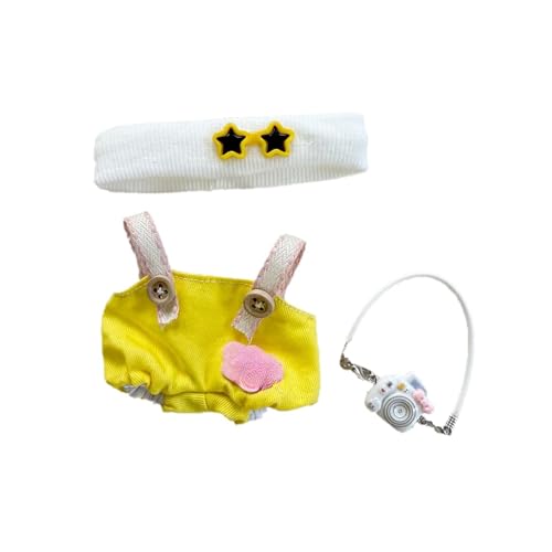 Puppenbett Baby 17 cm Puppenkleidungsset. Modische stylische Outfits für 17 cm Puppen, Mix Kostüm (mehrere Stile) Puppenbettzeug (Yellow, 17cm) von Generisch