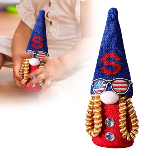 Puppenbett Doppelstockbett Bezaubernde handgefertigte Tomte-Zwerge mit „U“, „S“ und „A“ auf Hüten, perfekt für den 4. Juli oder jeden patriotischen Anlass!“ Kinderwagen Puppenwagen (B, 23x8x7cm) von Generisch