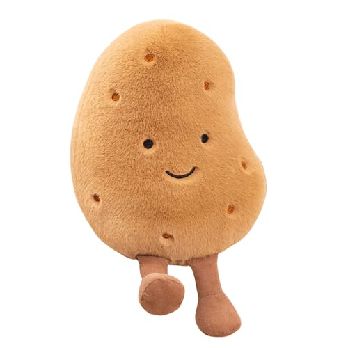 Puppenbett Holz Brotspielzeug Snackkissen Weiche kleine Kartoffelpuppe/Croissant Spielzeug Süßes Essen Plüschtier Stofftier Dekokissen Für Fans Geburtstag Weihnachten Puppenbettwäsche (A, A) von Generisch